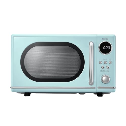 Retro Countertop Microwave Oven 0.7 Cu Ft 700W Green - Compact Kitchen Appliance