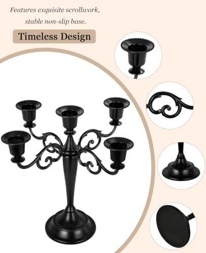 Matte Black 3 Arm Metal Candelabra Taper Candle Holder for Home Decor - Variation of THIS listing