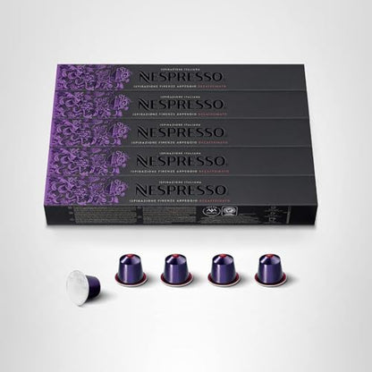 Nespresso Capsules Original Line, Arpeggio Decaffeinato, Dark Roast Coffee, 50-Count Coffee Pods