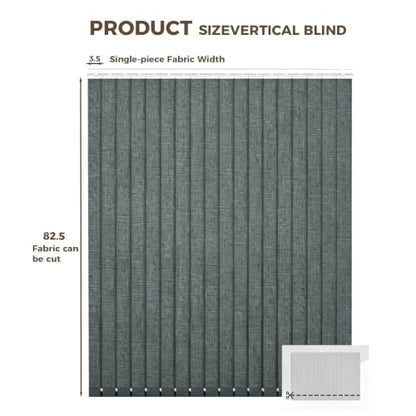 Vertical Blind Replacement Slats Blackout Grey 3.5x82.5 in 25 Pack