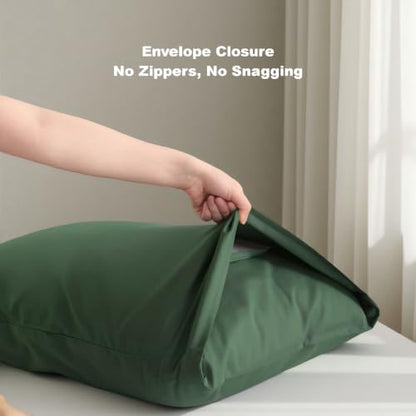 Olive Green Cotton Body Pillowcase 20x54 Inch Envelope Cover - BEDSUM