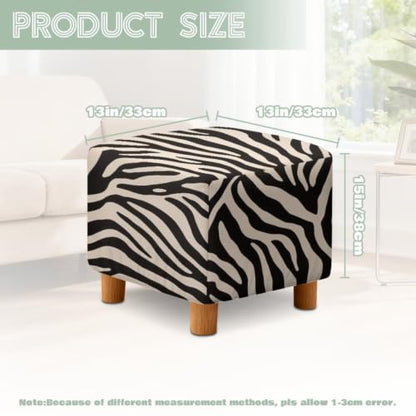 Zebra Stripes Wing Chair Slipcover & Ottoman Cover Set - Custom Fit