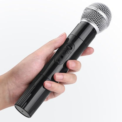 Facmogu 2 Pack Fake Microphone Props - Black Halloween Stage Mic Set