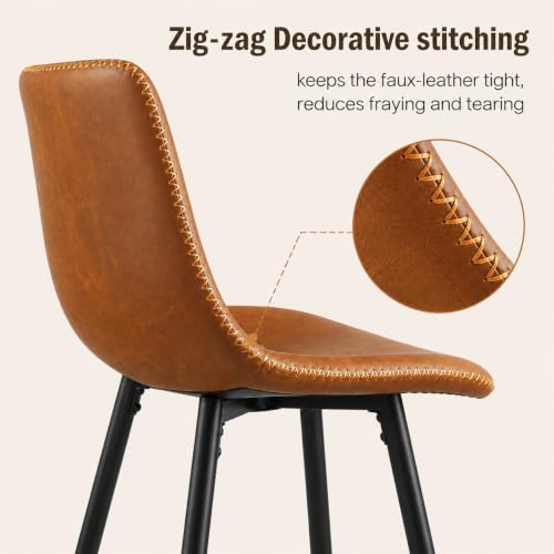 Garvee Counter Height Bar Stools Set of 3 Whiskey Brown 24 Inch
