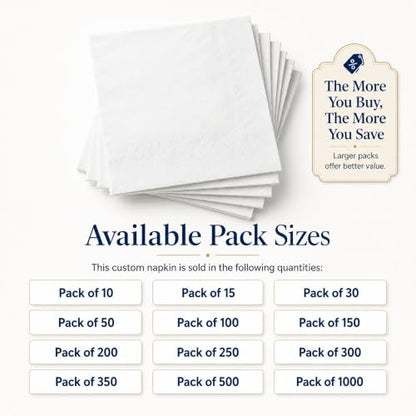 Custom Logo Paper Napkins with Full Print - Party & Wedding Drink Coasters Pack 50-1000