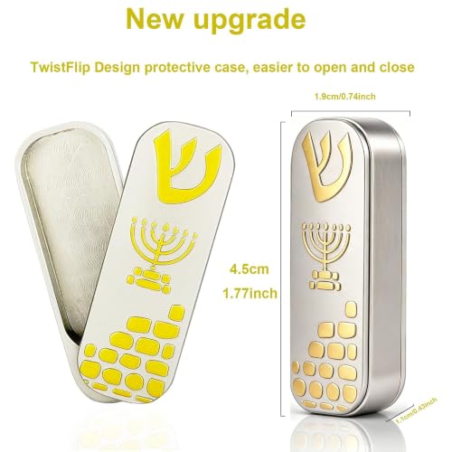 Jewish Car Mezuzah with Prayer Scroll & Hoshen Stones - Travel Safe Decor