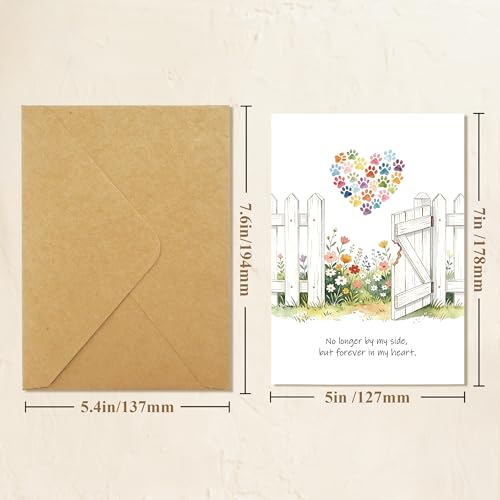 Pet Loss Sympathy Card for Dogs & Cats - Memorial & Bereavement Gift