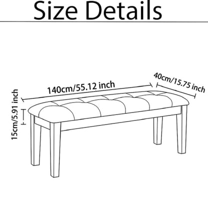 Stretch Dining Bench Seat Cover Black White - 1 Piece, Fits Most Benches