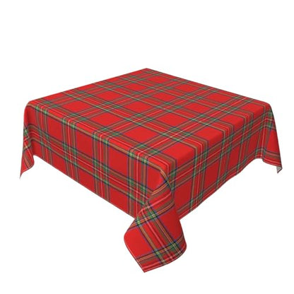 Christmas Red Green Buffalo Plaid 54x54 Inch Square Tablecloth - Washable & Stain-Resistant Home Decor
