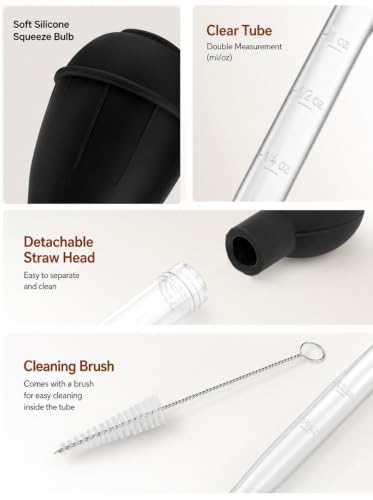 Large Silicone Turkey Baster with Measurement Syringe for Cooking & Grilling