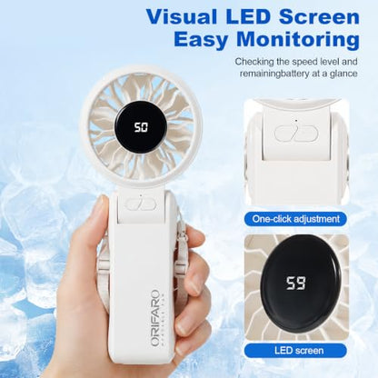 Charcoal Gray Multi-Angle Foldable Handheld Fan with 18H Cooling & 5000mAh Battery