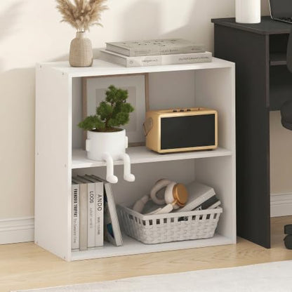 Furinno PASIR 2-Tier Book Shelf White 11.6 x 24.6 x 23.7 Inches