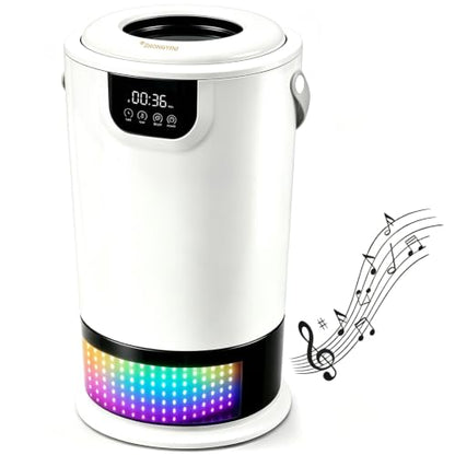 White Towel Warmer Bucket with Wireless Speaker - Fast Heating Bathroom Accessory