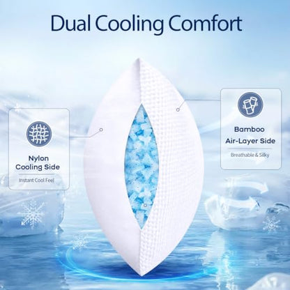 KISSKI Cooling Body Pillow Cover Cream White - Waffle Quilted, Breathable Fabric, Fits 18-20 Inch Pillows