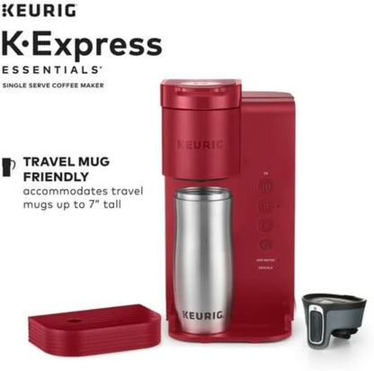 Keurig K-Express Essentials Coffee Maker - Fast Brewing Single Serve K-Cup Pod | 45oz Reservoir (Red)