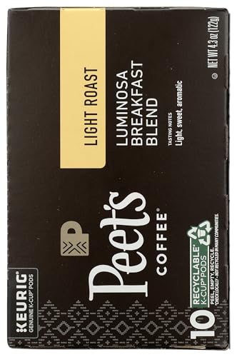 Peet's Coffee Colombia Luminosa Light Roast Coffee K-Cup Coffee Pods (10 Count)