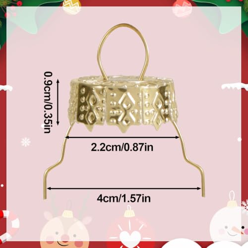 100PCS Christmas Ornament Caps Gold 2.2cm - DIY Holiday Decorations