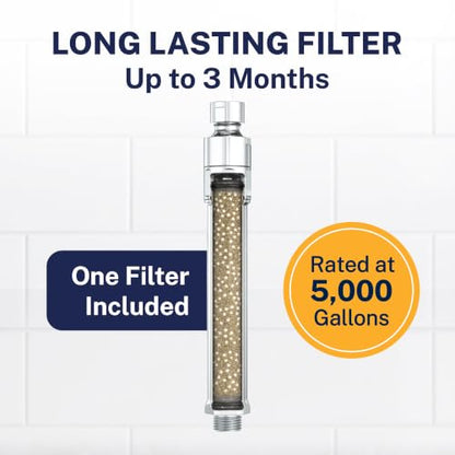 HammerHead Metal Handheld Shower Head Filter Chrome - Removes Chlorine & Chemicals