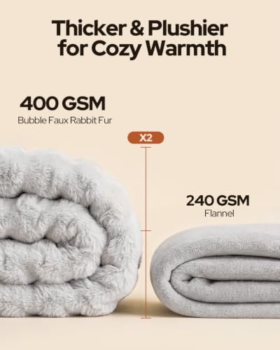 Wearable Heated Blanket with Foot Pocket - Light Grey Bubble - 50x70"