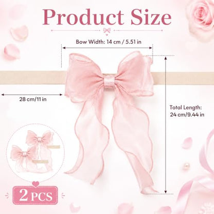 French Silky Bow Curtain Tiebacks - Pink Decorative Window Holdbacks