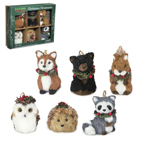 Forest Friends Ornament Set of 6 - Woodland Animal Christmas Decorations