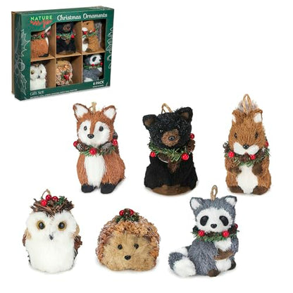 Forest Friends Ornament Set of 6 - Woodland Animal Christmas Decorations
