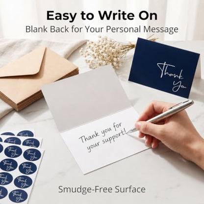 52 Pack Thank You Cards with Kraft Envelopes and Stickers Set
