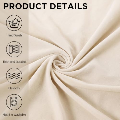 7 Pcs T Cushion Sofa Slip Covers Set - Ivory White, Fits 2 & 3 Seat Couch