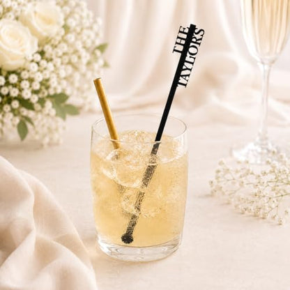 Personalized Acrylic Cocktail Stirrers with Monogram for Weddings & Events
