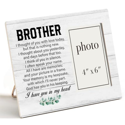 Wood Picture Frame 8x10 4x6 Photo - Gift for Brother Variation BROTHER