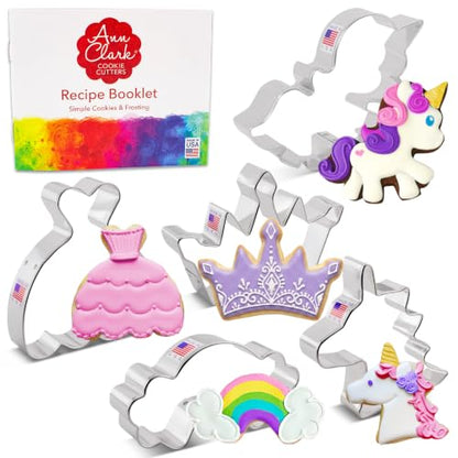 Princess Cookie Cutter Set of 5 - Royal Baking Supplies for Kids and Parties