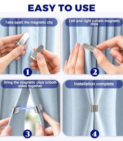 8 Pairs Magnetic Curtain Clips for No-Drill Curtain Holders - Variation of THIS listing