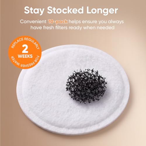 10-Pack Replacement Water Filter Kits for Pet Fountain - Compatible with BISSELL HydrateWell