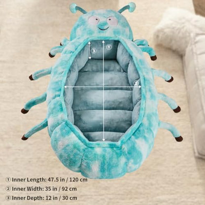 71-Inch Fluffy Animal-Shaped Sleeping Bag for Adults and Pets - Cozy Hugging Sleep Sack