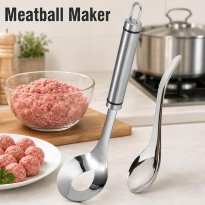 Stainless Steel Meatball Maker Spoon Kitchen Tool for Meatballs & More