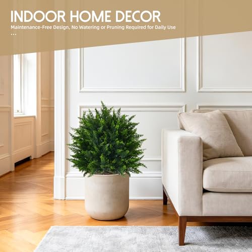 Artificial Topiary Ball Trees - Cedar Foliage, 2 Pack - Variation of THIS listing