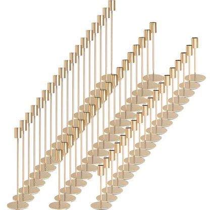 Gold Candlestick Holders Set of 54 - Elegant Metal Taper Candle Stands for Wedding & Home Decor - Variation: Gold / A-Candlestick Holders-54