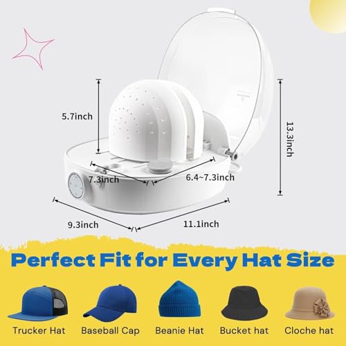Hat Steamer & Shaper Machine for Caps & Hats - Automatic Drying & Odor Removal