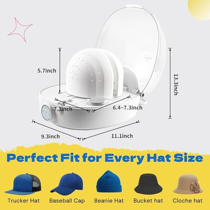 Hat Steamer & Shaper Machine for Caps & Hats - Automatic Drying & Odor Removal