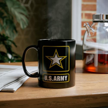 Army Coffee Mug Black 11oz - Patriotic Army Veteran Gift
