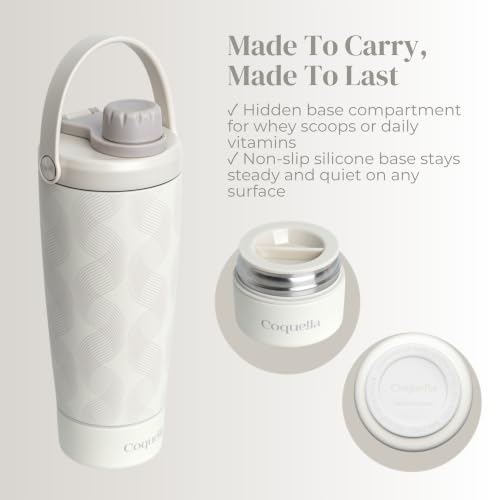 Insulated Stainless Steel Shaker Bottle with Storage Base Gray Wave - 20oz