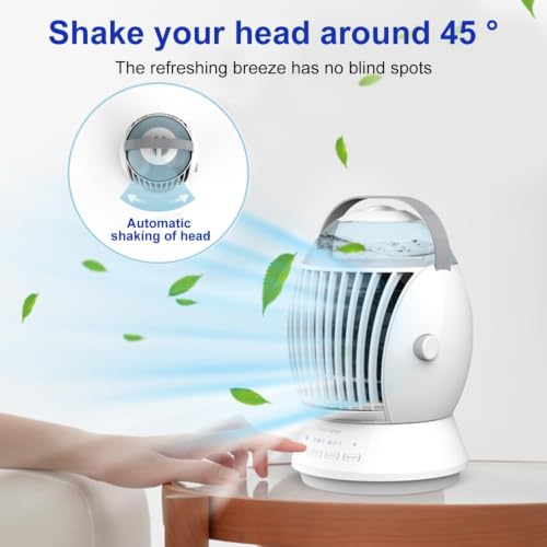 White Portable Air Conditioner, 3-in-1 Evaporative Cooler Mini AC for Room Car Office