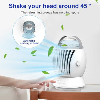 White Portable Air Conditioner, 3-in-1 Evaporative Cooler Mini AC for Room Car Office