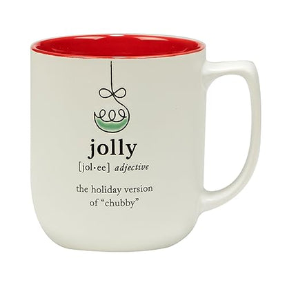 Christmas Fun Red Sayings 16 oz. Ceramic Mug Set of 6 with Variations - Holiday Drinking Cups