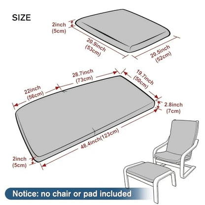 Stretch Jacquard Chair Pad Cover for IKEA Poang Chair - 1pc Color1