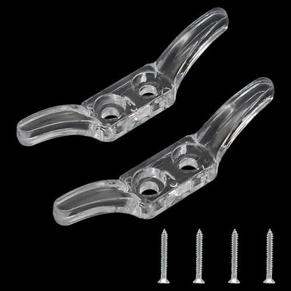 24 Pack Clear Cord Cleats - Transparent Plastic Rope Winder for Window Safety