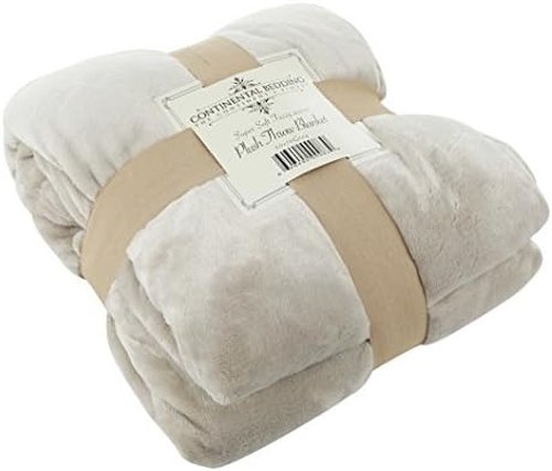 Continental Bedding Microfleece Bed Blanket - Soft, Lightweight & Cozy | Warm Plush Fleece, Twin Extra Long 50" x 70", Gray