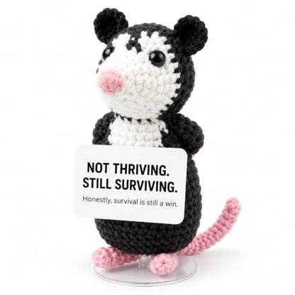 Little Survival Possum Crochet Opossum Gift - Still Surviving Variation