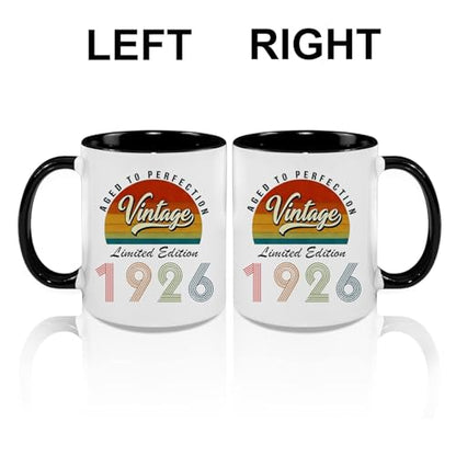 Vintage 1926 Ceramic Coffee Mug 11oz - 100th Birthday Gift for Men Women