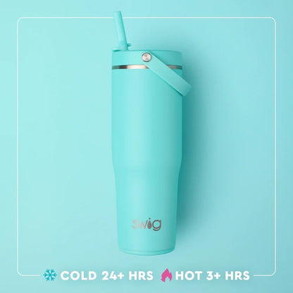 Swig Life 30oz Insulated To-Go Tumbler - Leak Proof Travel Mug with Handle & Straw | Sage Mist